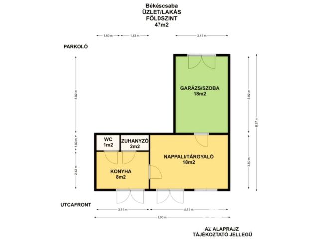 Lakhatásra kialakított, belvárosi, földszinti üzlethelyiség