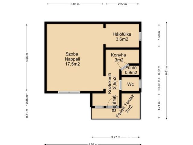 Teleki utcában, udvari lakás kis zöldterülettel